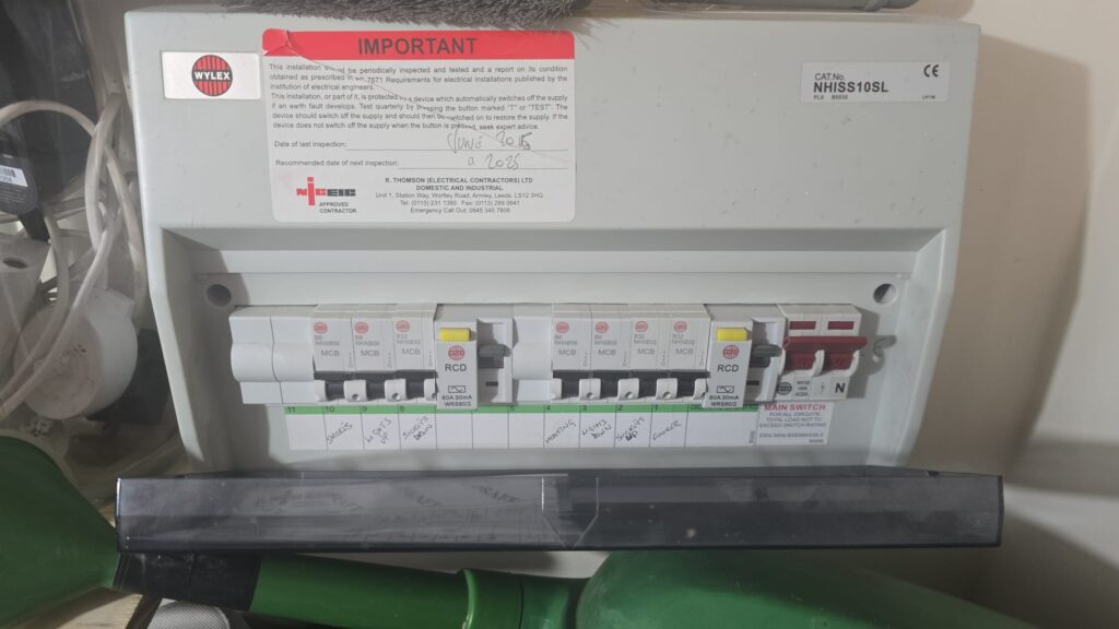 EICR electrical installation condition report being carried out in a Selby property