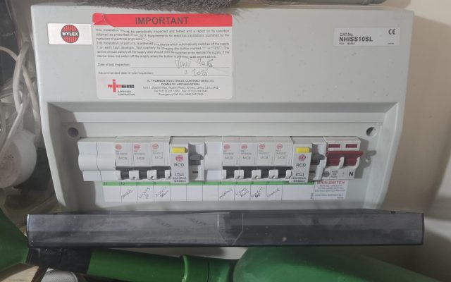 EICR electrical installation condition report being carried out in a Selby property