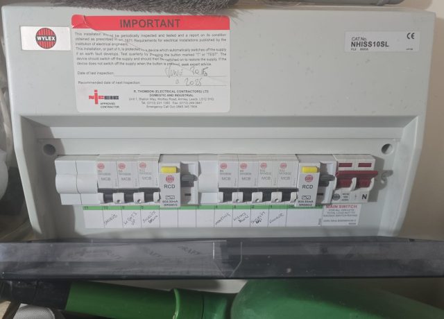 EICR electrical installation condition report being carried out in a Selby property
